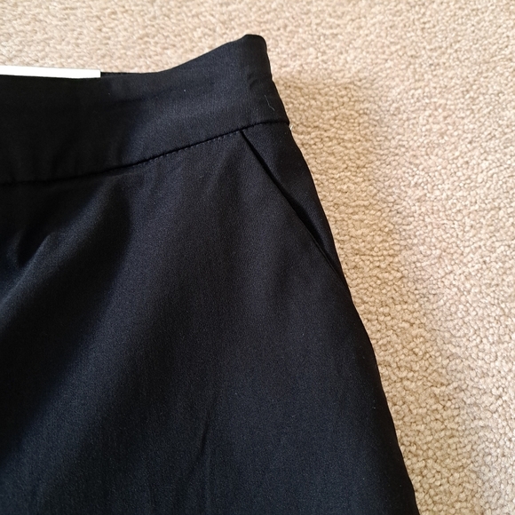 New! Anne Klein Wide Leg Pants Culottes Black Cropped Pants Stretch Size 10 NWT - Picture 3 of 12